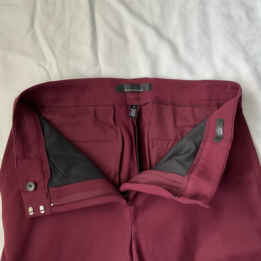 White House Black Market Maroon Trousers